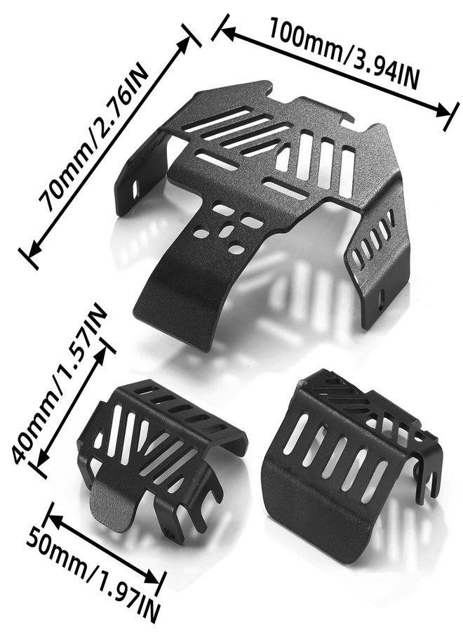 AMK TRX4 TRX6 Chassis Armor Upgrade Set 7Pcs - Metal Chassis Armor, Axle Protector, Skid Plate & Electronics Box Armor for 1/10 RC Crawler TRX4 TRX6 82046-4 92076-4 K5 Upgrade - Image 5